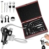 【Conception intuitive】 : grâce à son mécanisme à levier vertical, le décapsulage ne nécessite que trois étapes : fixer la poignée en forme d'oreilles de lapin sur le goulot de la bouteille, aligner la mèche en spirale et appuyer sur le levier, puis soulever vers le haut pour retirer le bouchon. Cette conception ergonomique permet même aux novices de le maîtriser rapidement.