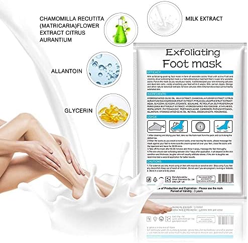 Foot Peel Mask, 3 Pack Foot Peeling Mask for Soft Baby Feet - Hard Skin Remover Foot Mask, Removes Calluses and Hard Skin, Foot Care For Men and Women