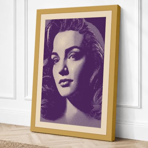Image of Woman in Purple Light Vintage Canvas Wall Art Print 24x16 Inch (61 x 41 cm)