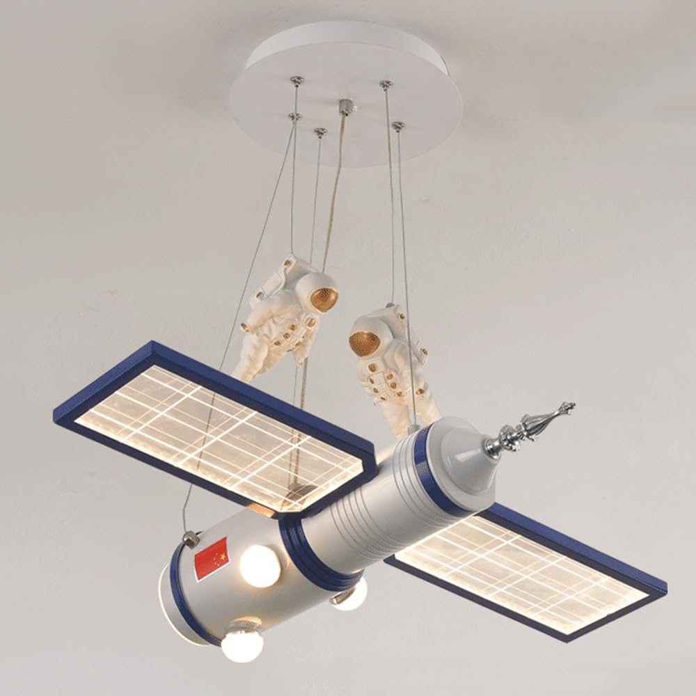 Lustre enfant vaisseau spatial LED dimmable pour chambre de garçon