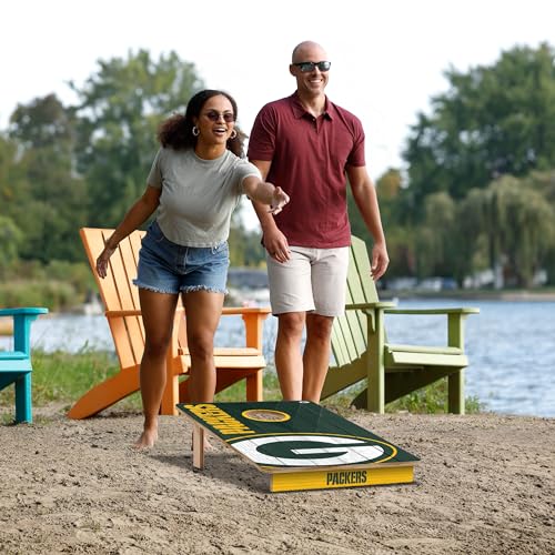 Image of YouTheFan NFL 2' x 3' Wood Cornhole Game with Logo Bags