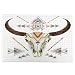 KIMDFACE Rompecabezas Puzzle 1000 Piezas,Cráneo de Vaca en Animal de Estilo Tribal con Adornos étnicos，Puzzle Educa Inteligencia Jigsaw Puzzles para Niños Adultos