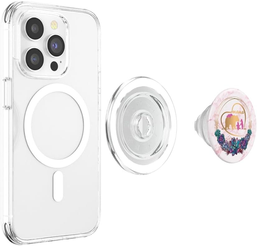 Mama Bear 3 Cubs Pink Marble Heart Arrows Mothers Day Gifts PopSockets PopGrip for MagSafe