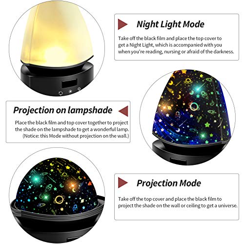 Moredig Lampada Proiettore Bambini, Proiettore Bambini Soffitto,Lampada Bambini Notturna, LED Colorful Light, 360 ° Rotation, for Birthday, Wedding, Room Decoration - Image 6