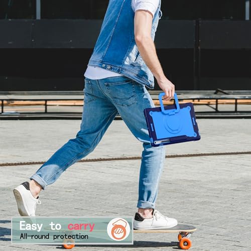 Image of elitegadget Case for Samsung Galaxy Tab S10 FE+ /S10 FE Plus 13.1 Inch 2025 Released - Heavy Duty Impact Resistant Case Cover with Rotating Ring Stand (Navy Blue /Light Blue)