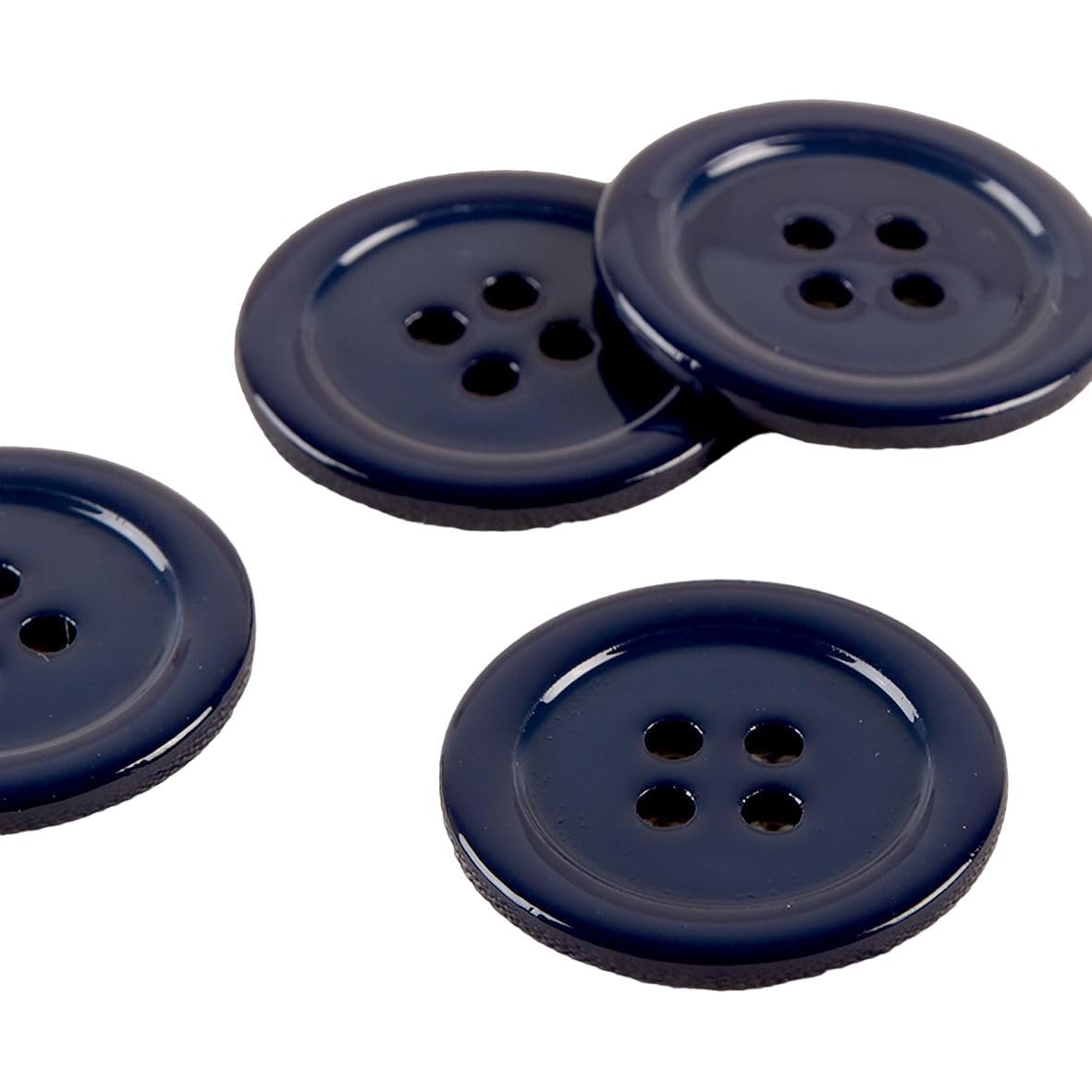 MYMERCERIE Pack of 6 100% Round Mother of Pearl Buttons 25 mm Navy Blue