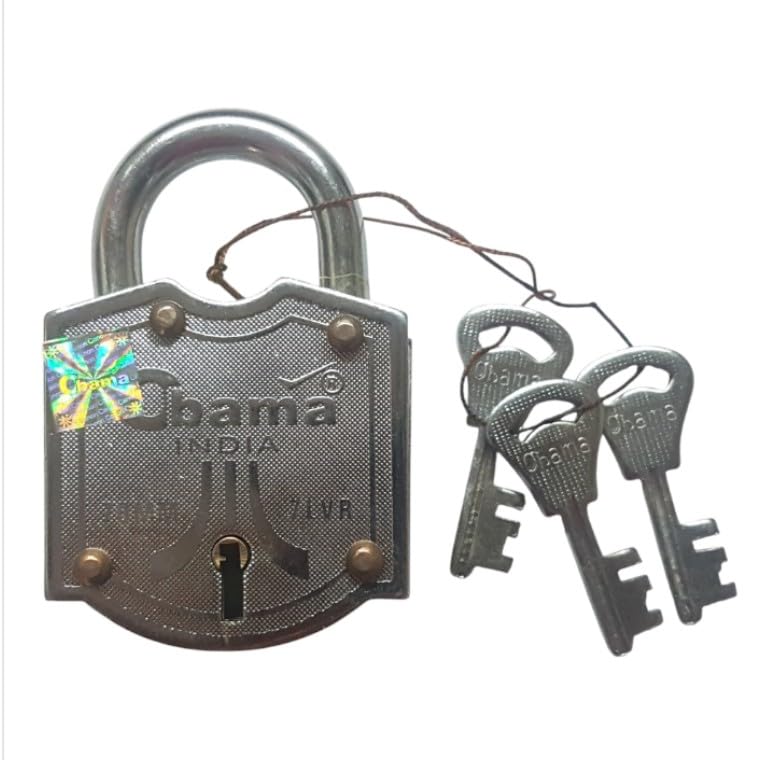 Obama Trick Padlock, Strong Steel Security Lock, Includes 3 Keys, Durable Button Padlock-image-30