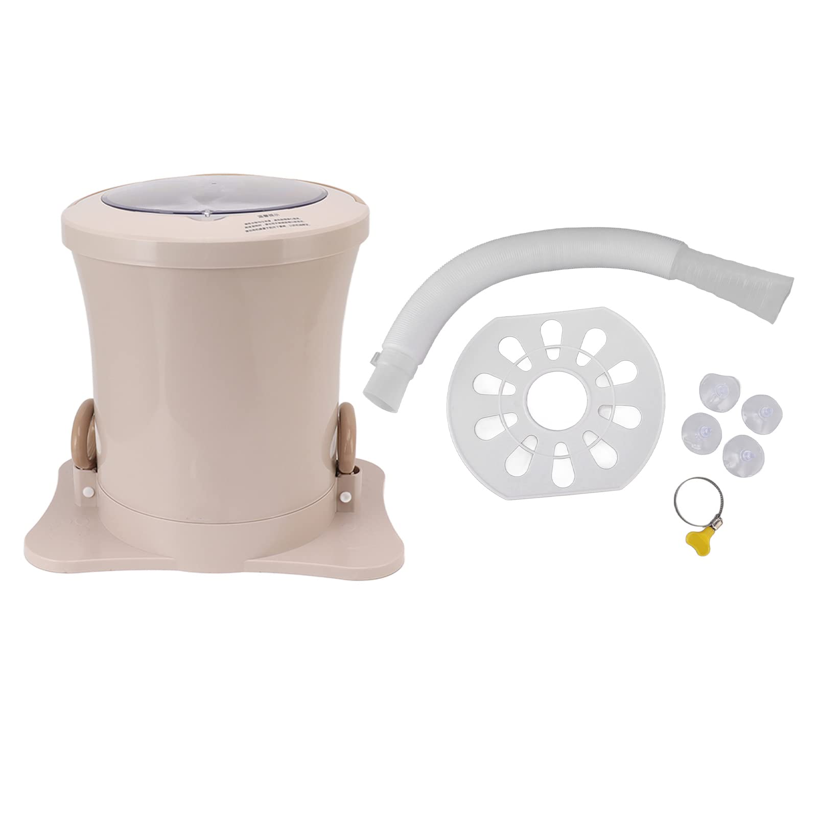 Cocoarm Machine de Déshydratation Manuelle ABS PP Déshydrateur Manuel de Vêtements 2500 Tr/min avec Base à Ventouse à Panier Amovible pour Dortoir, Voyage, Appartement, Petite Buanderie (Abricot)