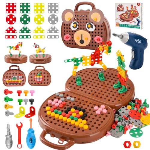 Daouzl Juego De Caja De Herramientas Para Niños, Caja De Juguetes Montessori Con Taladro, Caja Mágica De Juguetes Montessori, Regalo Juguetes M Daouzl Juego De Caja De Herramientas Para Niños, Caja De Juguetes Montessori Con Taladro, Caja Mágica De Juguetes Montessori, Regalo Juguetes M