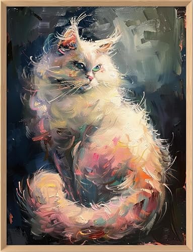 Image of Leczany Cross Stitch Stamped 11CT 3 Strands Kits for Adults Beginners Patterns Craft Kit Needlepoint Full Range of Embroidery Kits DIY Starter | Cat 15.8x20.9 inches