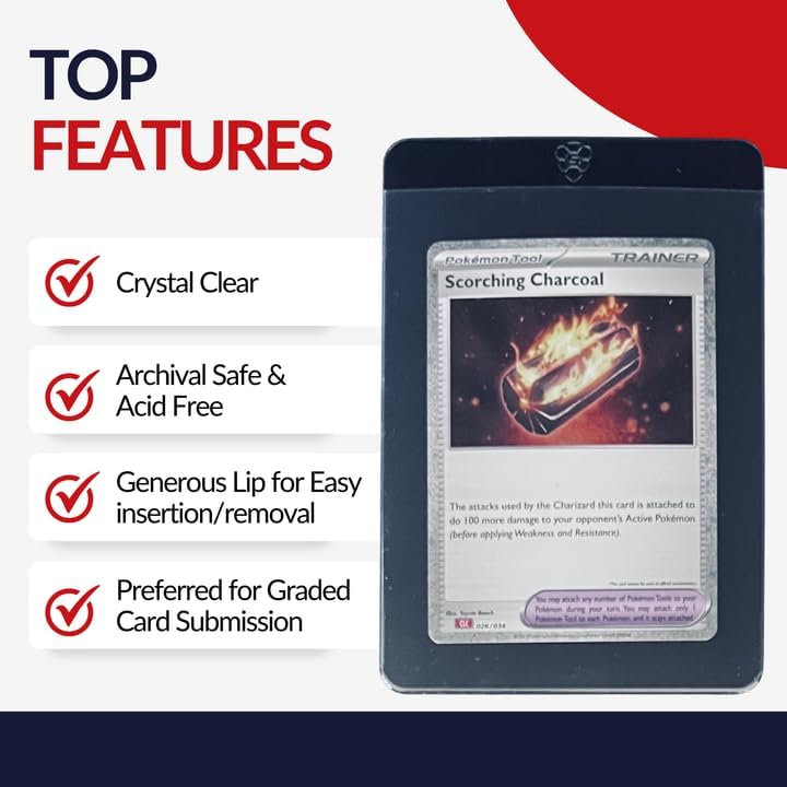 Shellz Oversized Semi Rigid Card Holders 200ct (4 Packs of 50) | 3 5/16" x 4 7/8" - Ideal for PSA, BGS & Grading | Clear PVC Card Holders | 1/2" Lip for Easy Insertion & Removal