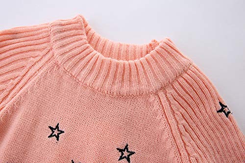 Mud Kingdom Girls Sweater Pullover Crew Neck Warm Embroidered Star Patterns Christmas Knitwear3