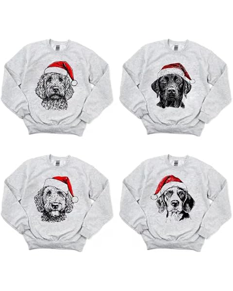 Santa Paws Xmas Sweatshirt, Custom Dog Breed, Cute Pet Lover Holiday Sweater, Funny Xmas Dog Hoodie, Personalized Pet Lover Xmas Multi Color