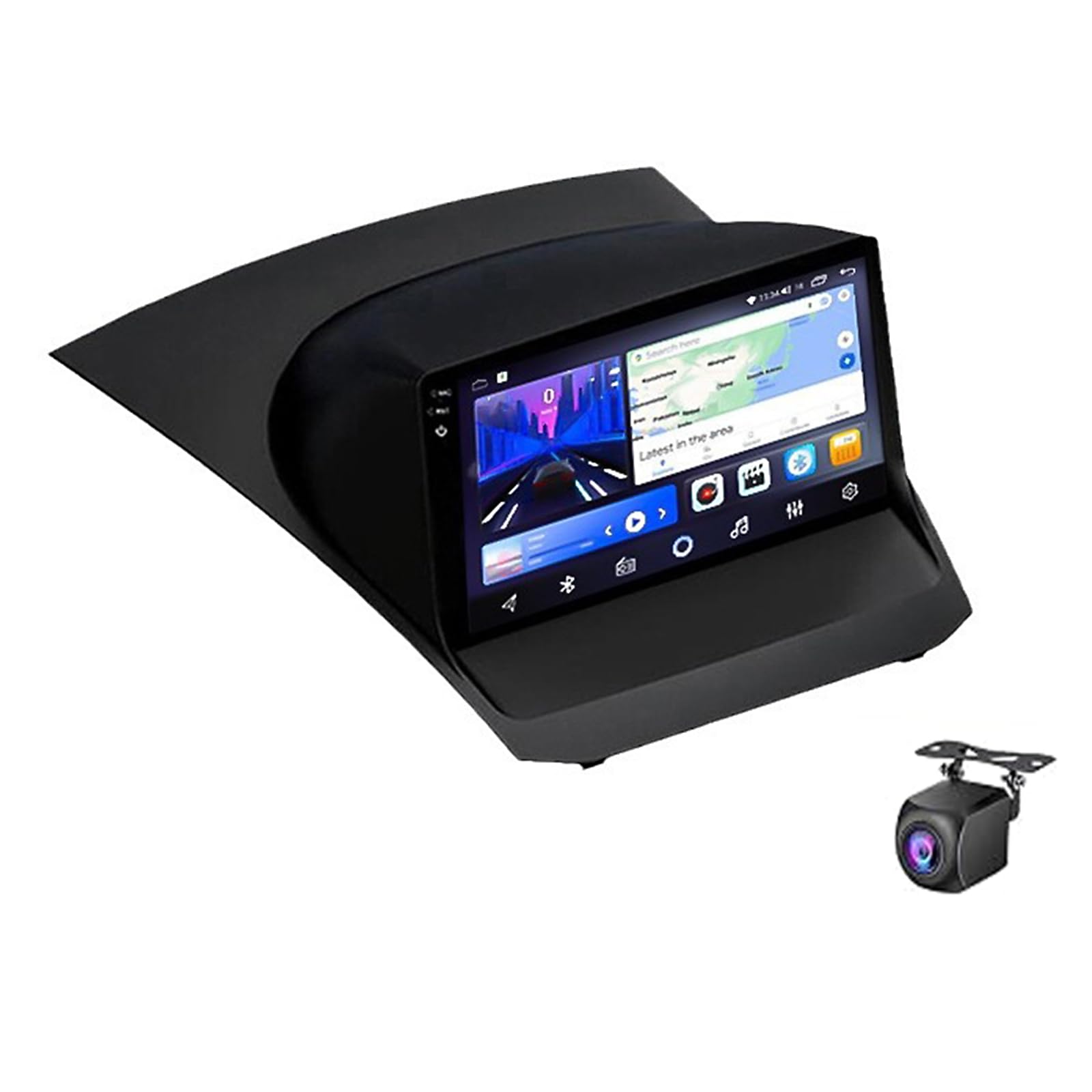 Android 15 Car Stereo for Fo-rd Fiesta 2013-2017 with Wireless Carplay/Android Auto, 9 Inch Touch Screen Car Radio with Mirror Link GPS WiFi Bluetooth FM RDS DSP EQ SWC Backup Came(Size:8Core 6G+128G)
