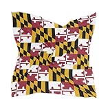 PMAIHNAS Flag Of Maryland Silk Scarf Head Hair Wraps Bandana Square Satin Head Scarf for Women