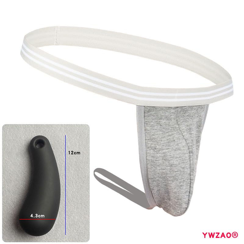 Anal Plug Men's Underwear Thong Gray N032