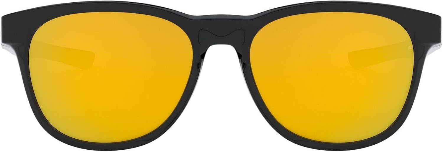 Oakley Men's Oo9315 Stringer Rectangular Sunglasses Polished Black/24k Iridium 55 Millimeters