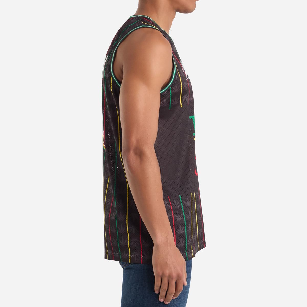 Amplified Maglia da basket da uomo, unisex, senza maniche, stampa su entrambi i lati, traspirante, estiva, festival, BandMerch, musica