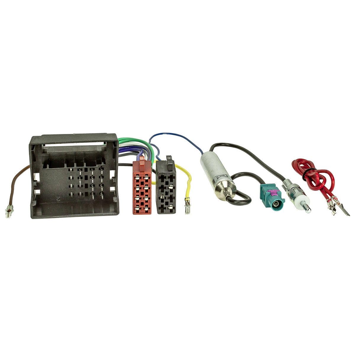tomzz Audio 2457-007 Radioblende Set kompatibel mit VW Golf 5 V 6 VI Touran Passat 3C Caddy EOS Skoda Octavia mit Quadlockadapter ISO Fakra Phantom Antennenadapter Einbauschacht