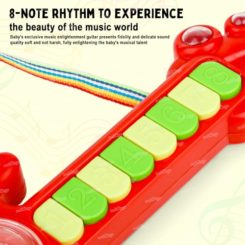 Image of Zest 4 Toyz Musical Guitar for Kids of Age 3+ with Rotating Gears 8 Colorful Keys Flashing Lights & Piano Sound Toy Guitar for Beginners Boys and Girls Ages 3+ (Assorted)