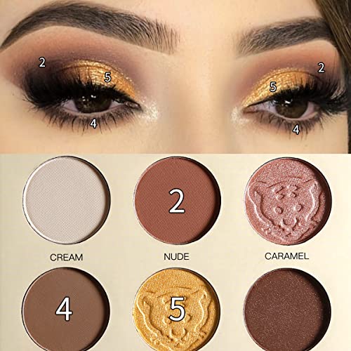 La Catrina De'lanci Matte Eyeshadow Palette, 9 Color Nude Eyeshadow Palette Matte, Black Natural Metallic Eyeshadow Makeup Powder, High Pigmented Gold Dark Vegan Eyeshadow Christmas Makeup - Leopard #TOP1