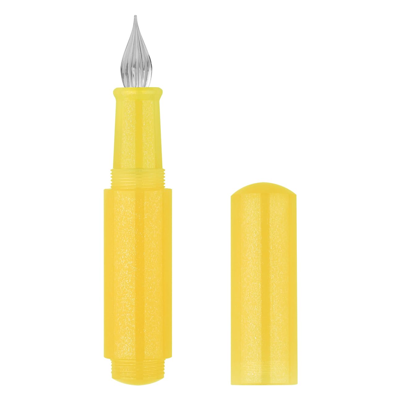 SIPLIV Wancai Mini Candy-colored Glass Dip Pen Resin Pocket-Size Calligraphy Pen - Glass Nib, Yellow