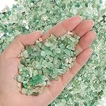 T4U Crystal Chips Stone Crushed Quartz Jade Pebbles 450g (1 lb), Fluorite Tumbled Gravel Small Decorative Pebbles, Mini Polished Rocks Sand Pieces for Craft, Vases Filler, Plant, Aquarium Gravel Rocks