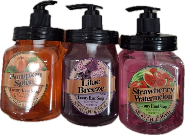 Luxury Hand Soap - Pack of 3~12 oz btls- Total 36 ozs. (Variety Pack)