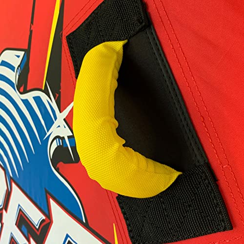 Image of RAVE Sports Ripper Inflatable Towable Tube, 1-2 Riders, Unique Shape for Fast Tubing, Nylon Cover, Four Foam-Filled Reinforced Handles, Quick Connect Tow Point, Boat Tubes and Towables