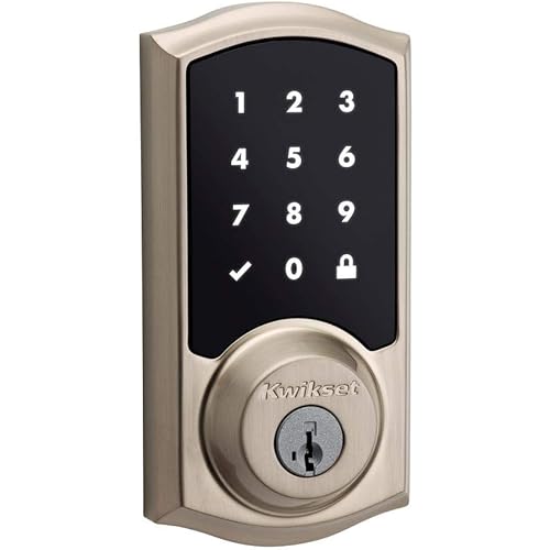 Kwikset SmartCode 916 Z-Wave Smart Lock, Keyless Entry Zwave Door Lock, Touchscreen Electronic Deadbolt, SmartKey Re-Key Security, Smart Hub Required, Traditional Satin Nickle