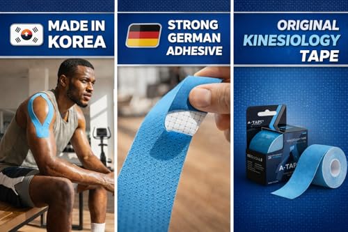Image of A-Tape Kinesiology Tape 5Cm x 5MTR Roll | Cotton Waterproof Elastic Sports Tape for Muscle Support, Pain Relief, Injury Recovery, Physiotherapy & Joint Stability (Made in Korea) (Color-Skull)