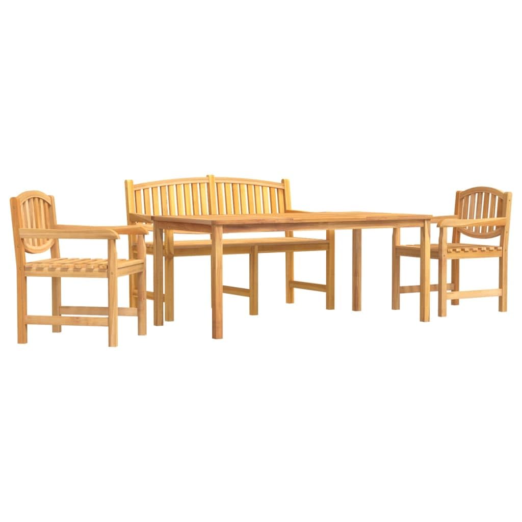 Mobili,Mobili da esterno,Set di mobili da giardino,Set da pranzo da giardino in legno massello di teak da 4 pezzi