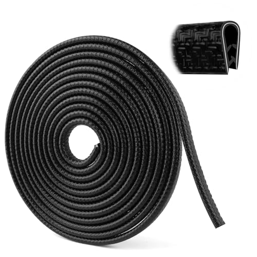 Kantenschutz für Bleche, 10m Autotür Kantenschutz, U-Form Kantenschutz Gummi, Autotürschutz, Autokantenverkleidung, Kantenschutzprofil für Auto, SUV, MPV, Türen, Kofferraum, Motorhaube (Schwarz)