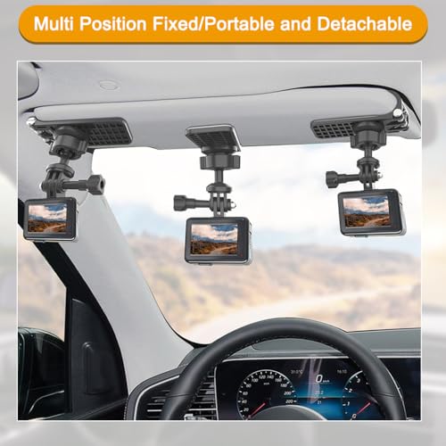 Image of STHIRA Car Sun Visor Mount, Vlog Video Holder, Quick Clip Mount Compatible with Go Pro Hero 13 12 11 10 9 8 7 6 5 4, for DJI Osmo Action 5 Pro /4 /3 for Insta 360 X5 X4 X3 Ace Pro2 Camera Accessories