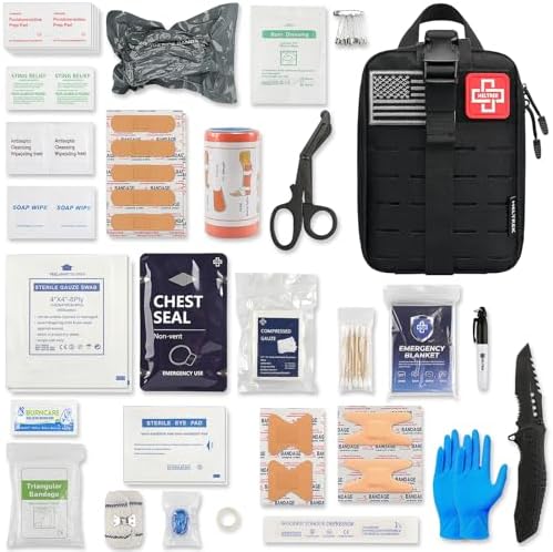 Trauma Kit, Compact Tactical IFAK Emergency Survival First Aid Ki...