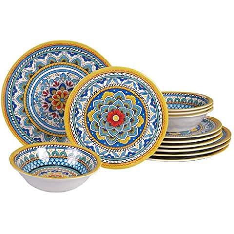 Certified International Portofino 12 Piece Melamine Dinnerware Set Cover