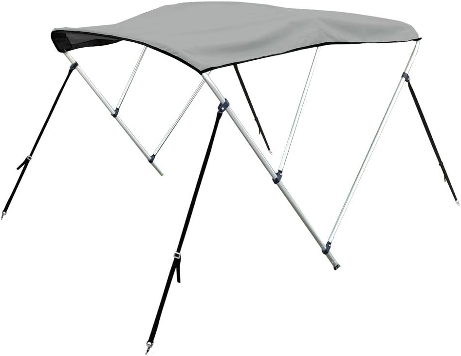 Bimini Top Boat Cover 54" H X 73"-78" W 6' Long 3 Bow Gray