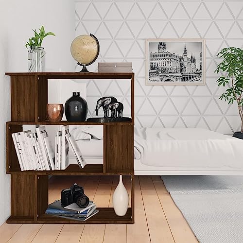 GCHDHAPB Estantería para el hogar, estanterías y estantes de pie, armario para libros, divisor de habitación, roble marrón, 80 x 24 x 96 cm, madera de ingeniería