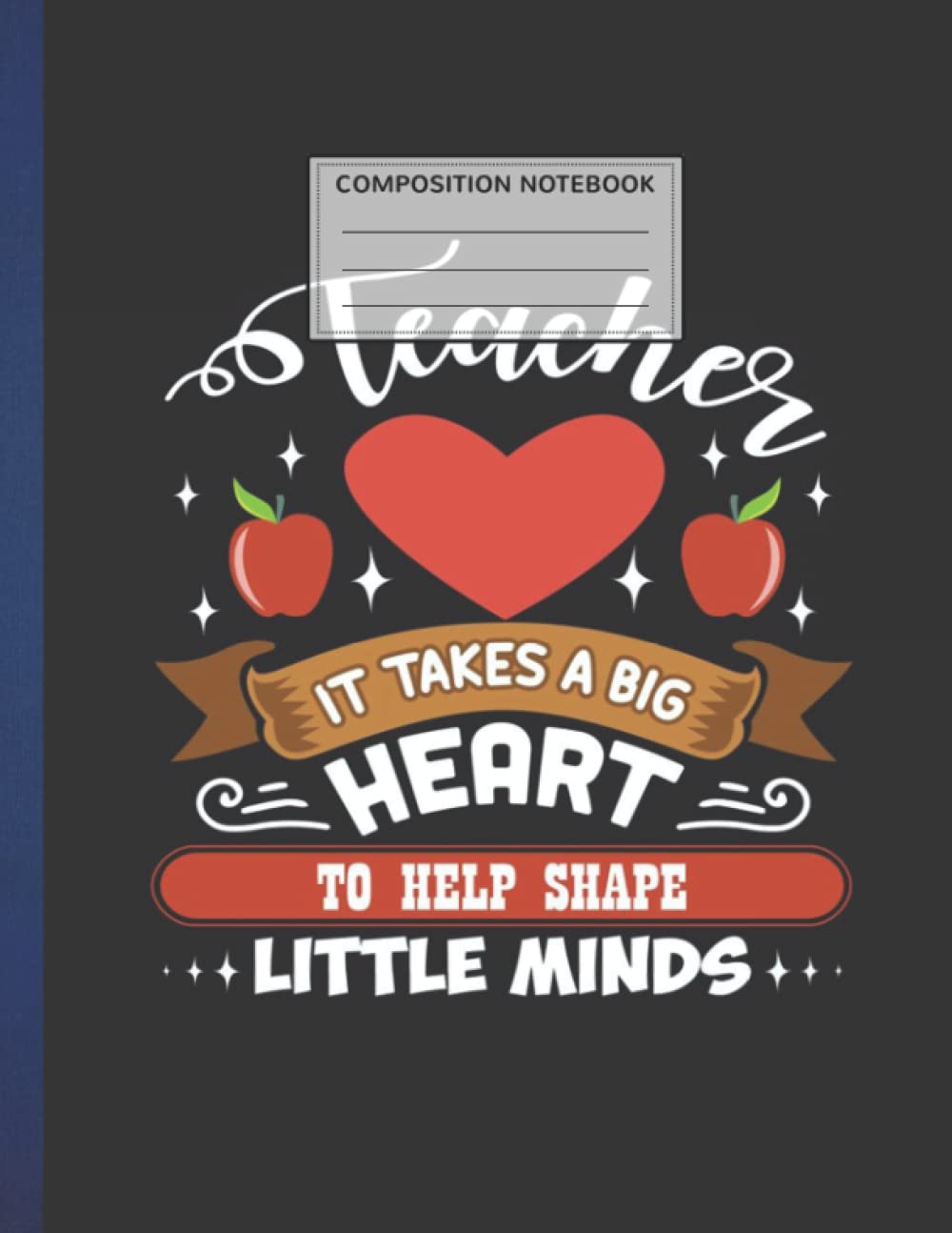 Composition Notebook : Black Heart Love Graphic Wide Ruled Paper Notebook, College Ruled For Home School College For Taking Notes 8.5x11 inches, 110 Pages - HE_N775