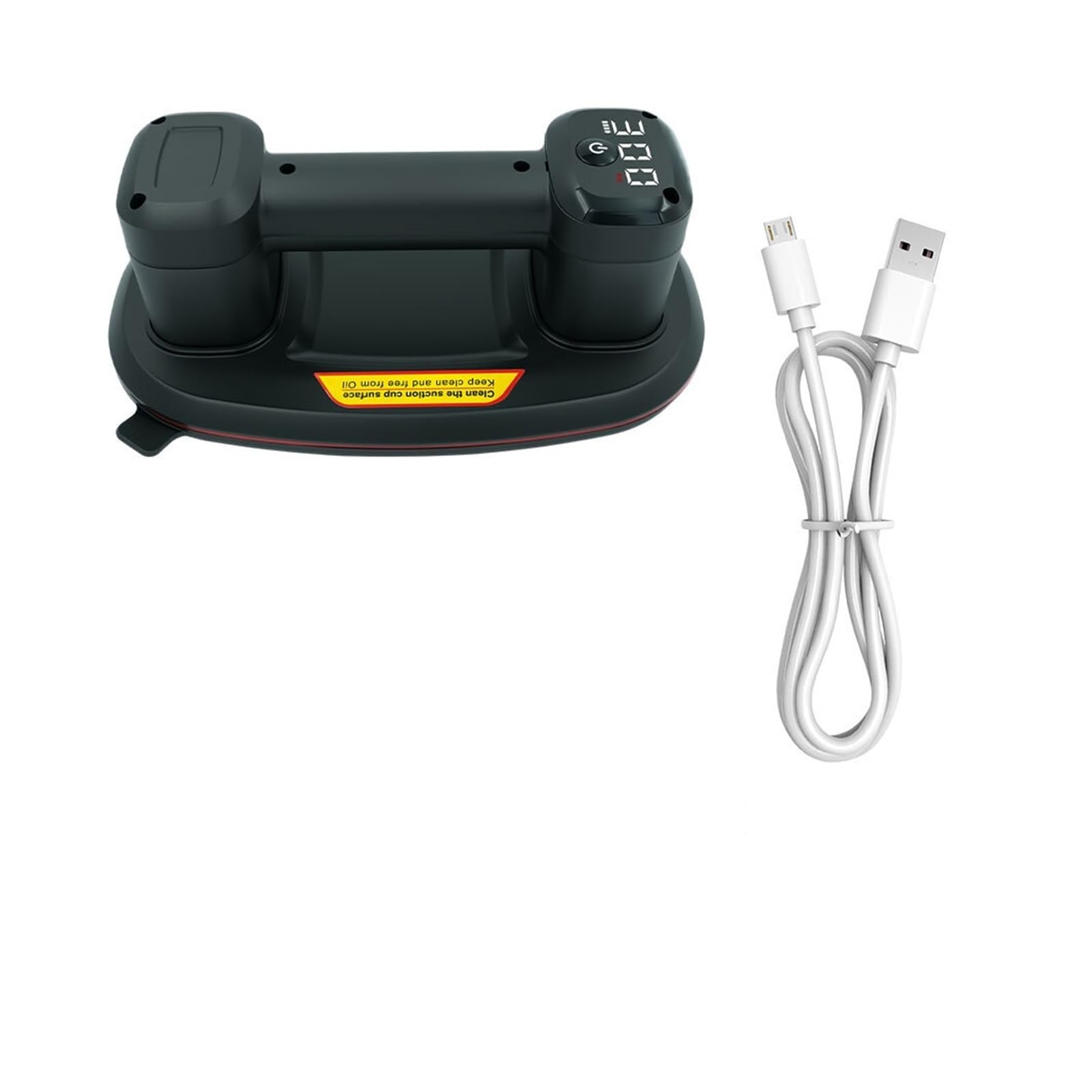 Levantador de ventosas, 300 KG Adsorción al vacío Motor dual Potente ventosa Aspecto ovalado Carga USB