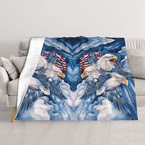 Couverture double couche aigle plaid canapé et couverture de lit douce - 2