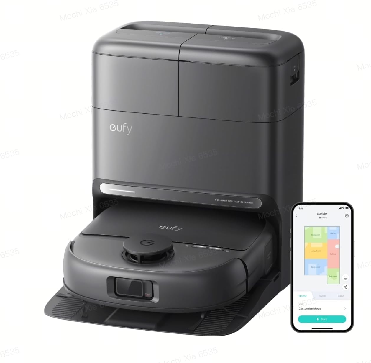 eufy C28 Omni Robot Aspirador y fregasuelos, Rodillo autolimpiante HydroJet, 15.000 Pa, 5 en 1 para el hogar, diseño antienredos evitación de obstáculos con IA, Mejora X10 Pro ECOLOGO