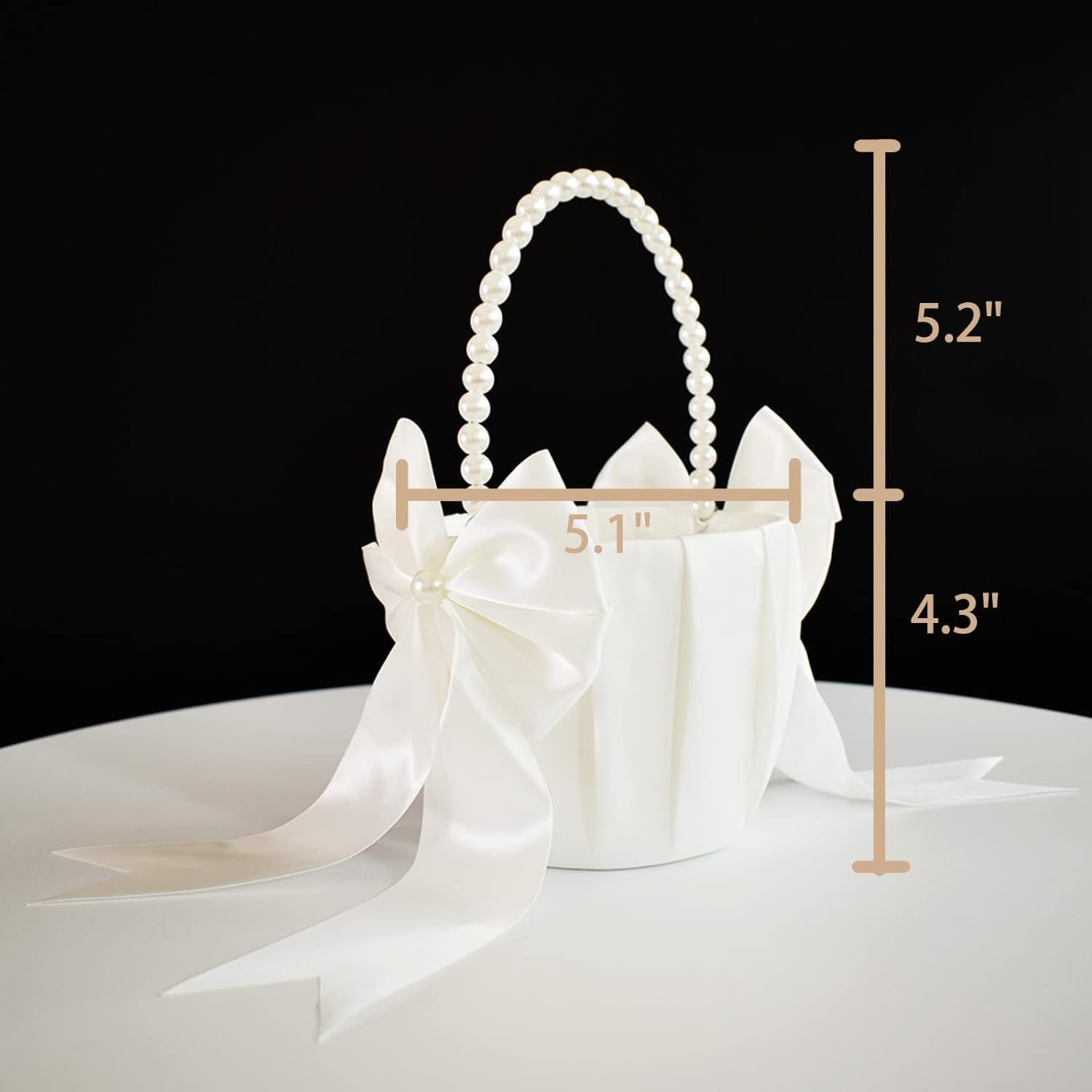 ATAILOVE Ensemble de paniers et oreillers pour porteur d'alliances, panier de demoiselle d'honneur avec poignée en perles, paniers de mariage ivoire pour filles et filles, coussin d'alliances pour