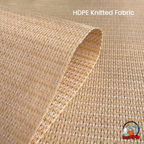 Image of HIPPO HDPE Coated Waterproof Outdoor Balcony Curtain 260 GSM - Rain, Sun & Dust Protection Light Filtering Curtains for Home, Garden, Veranda & Hotel (4 Feet X 4.5 Feet, 2IN1 Sand-Dune, 1 PC)