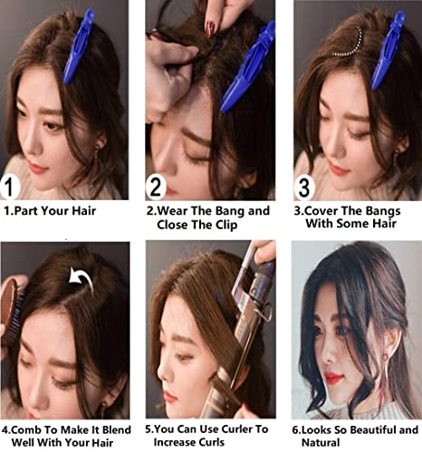 Dsoar WAVE BANGS 11 2Pcs Wave Side Bang Clip In Bangs Real Human Hair Wave Fringe Hair Extensions thumb #5