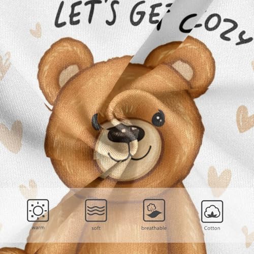 Cotton Girls Underwear Toddler Cute Teddy Bear White Girl Panties Cute Cartoon Briefs Underpants 2t3