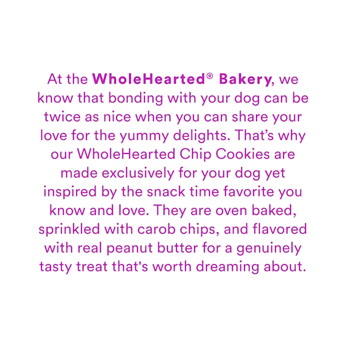 WholeHearted Peanut Butter Flavor Chip Cookie Treats for Dogs, 6 oz. WholeHearted Peanut Butter Flavor Chip Cookie Treats for Dogs, 6 oz.