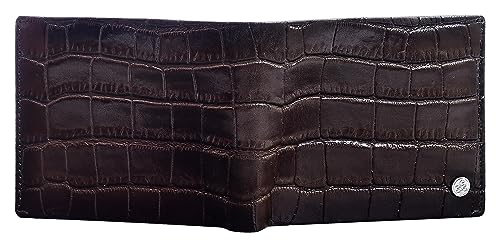 Image of Eske Paris Santiago Leather Men's Wallet with 6 Card Slots, Stylish Mens Leather Wallet, Printed Brown