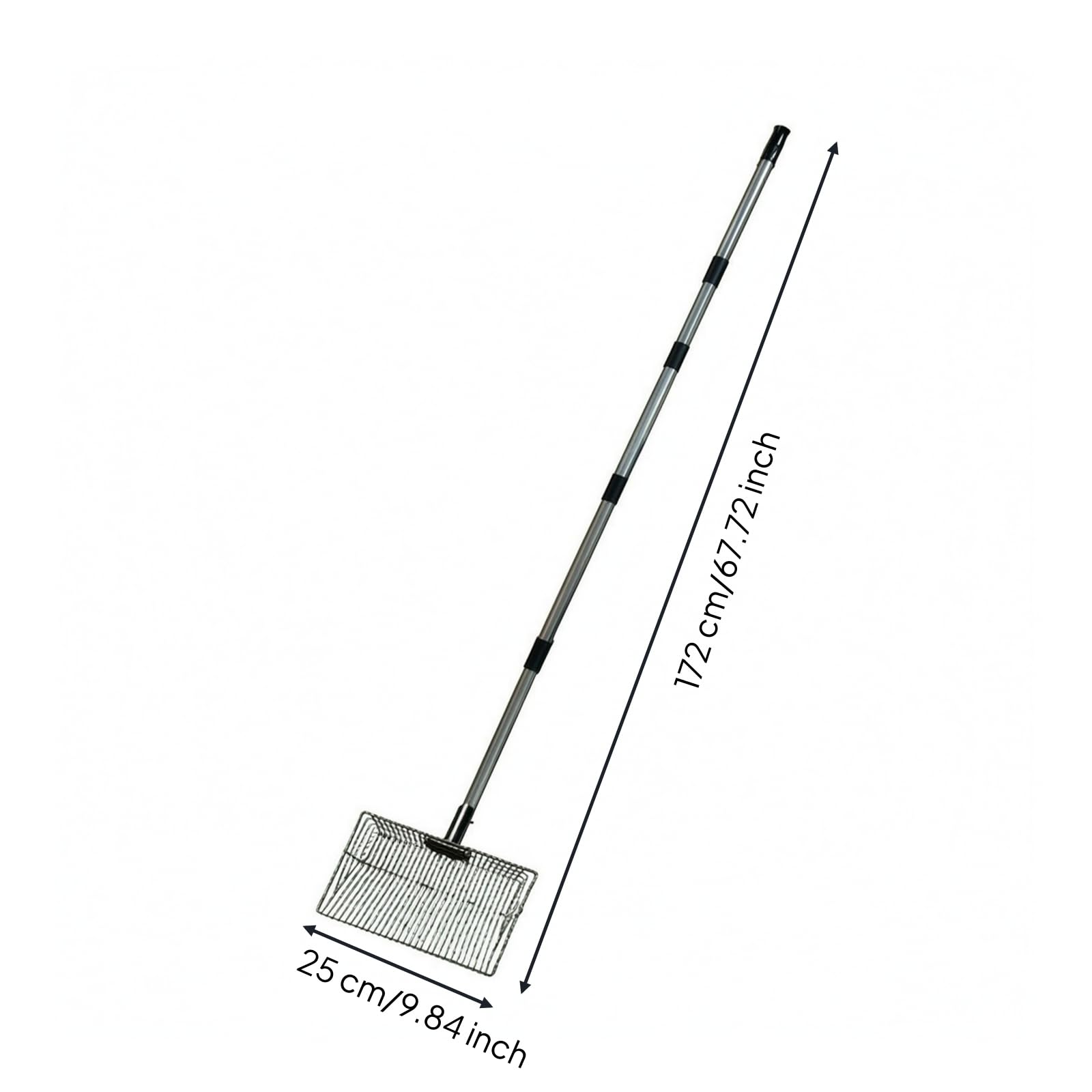 Paletta per Pollame Ergonomico Attrezzo , Finitura Verniciata Testa Larga 25 Cm , Manico Lungo 172 Cm