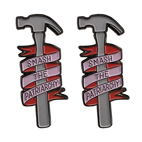 Image of Enamel Pins for Women, Feminist Gifts,Smash The Patriarchy Inspirational Jewelry for Women, Lapel Pins for Women's Suit Jacket, Backpack